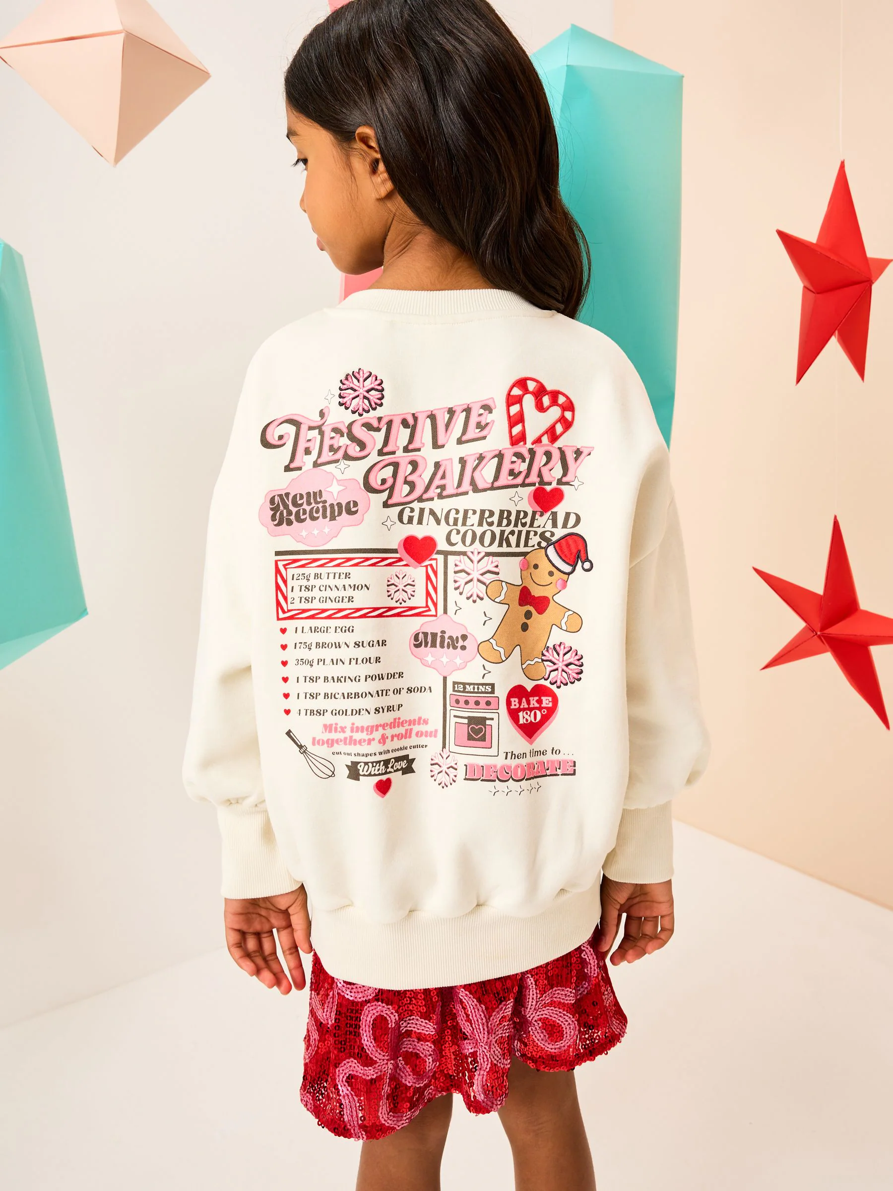 Cream Gingerbread Festive Baking - Kerstsweatshirt (3-16jaar)