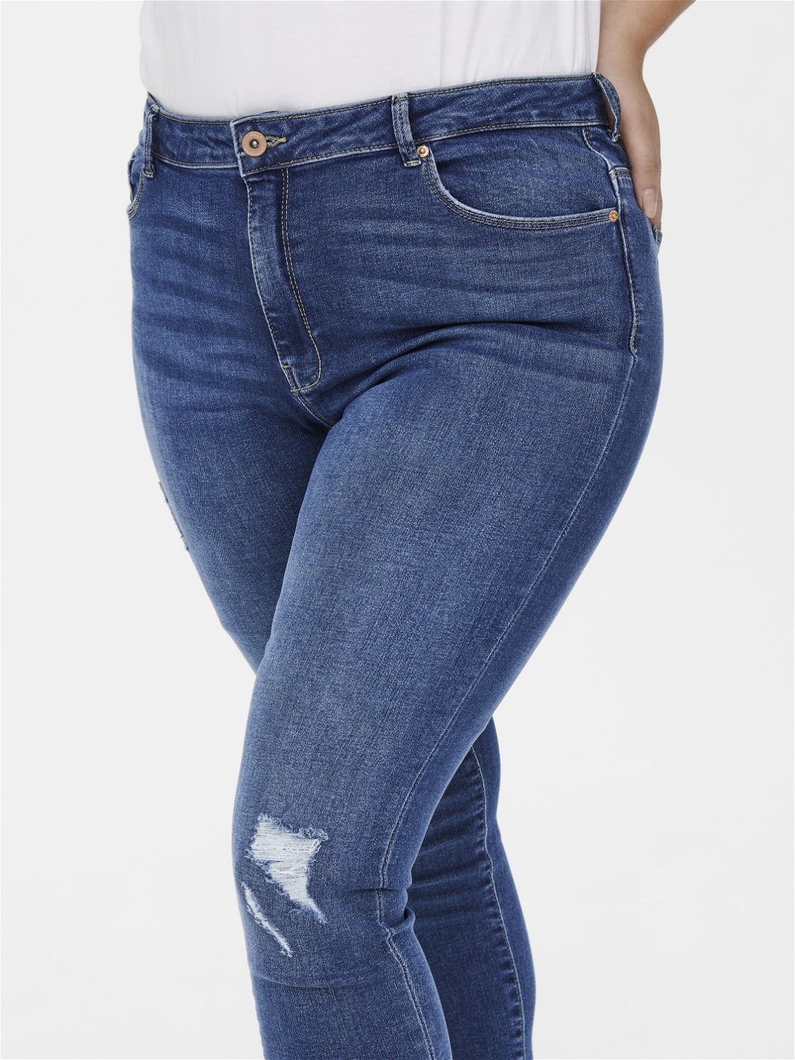 CARLAOLA Hohe Taille Skinny Fit Jeans Medium Blue Denim