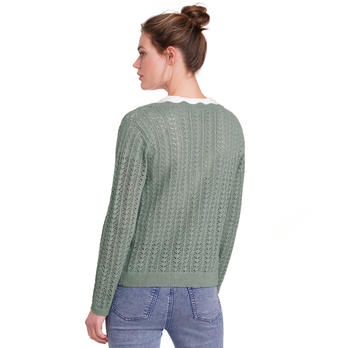 Gina Benotti Damen Strickjacke mit Bio-Baumwolle salbei