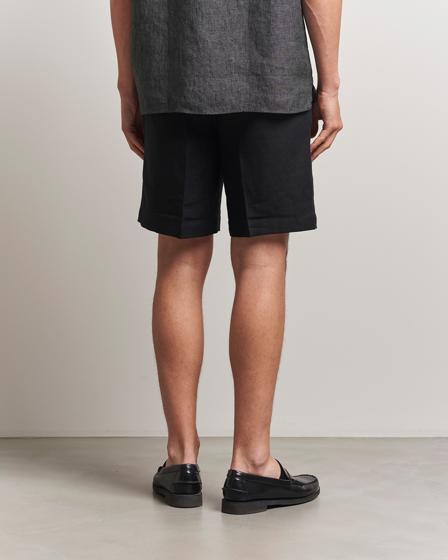 J.Lindeberg Brady Drape Linen Shorts Black