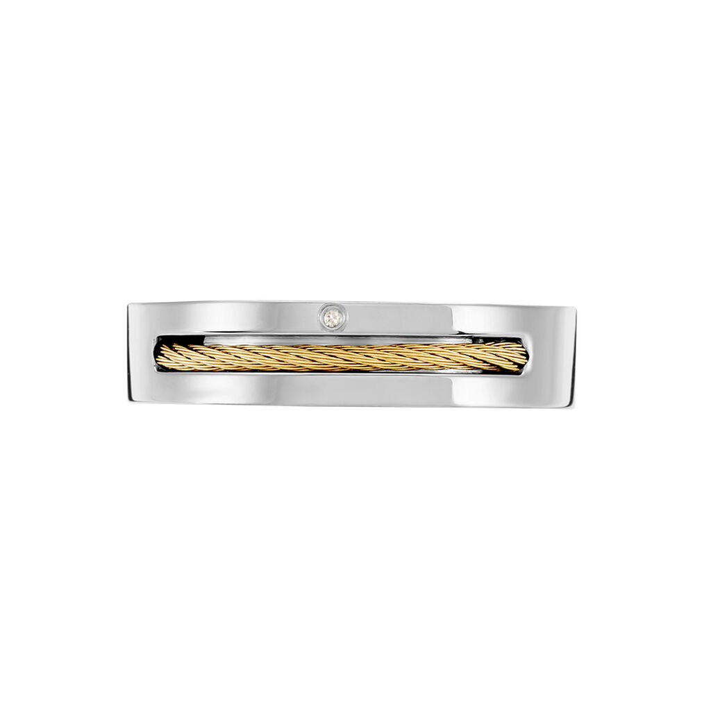 Bague Acier Blanc Stelios Diamant