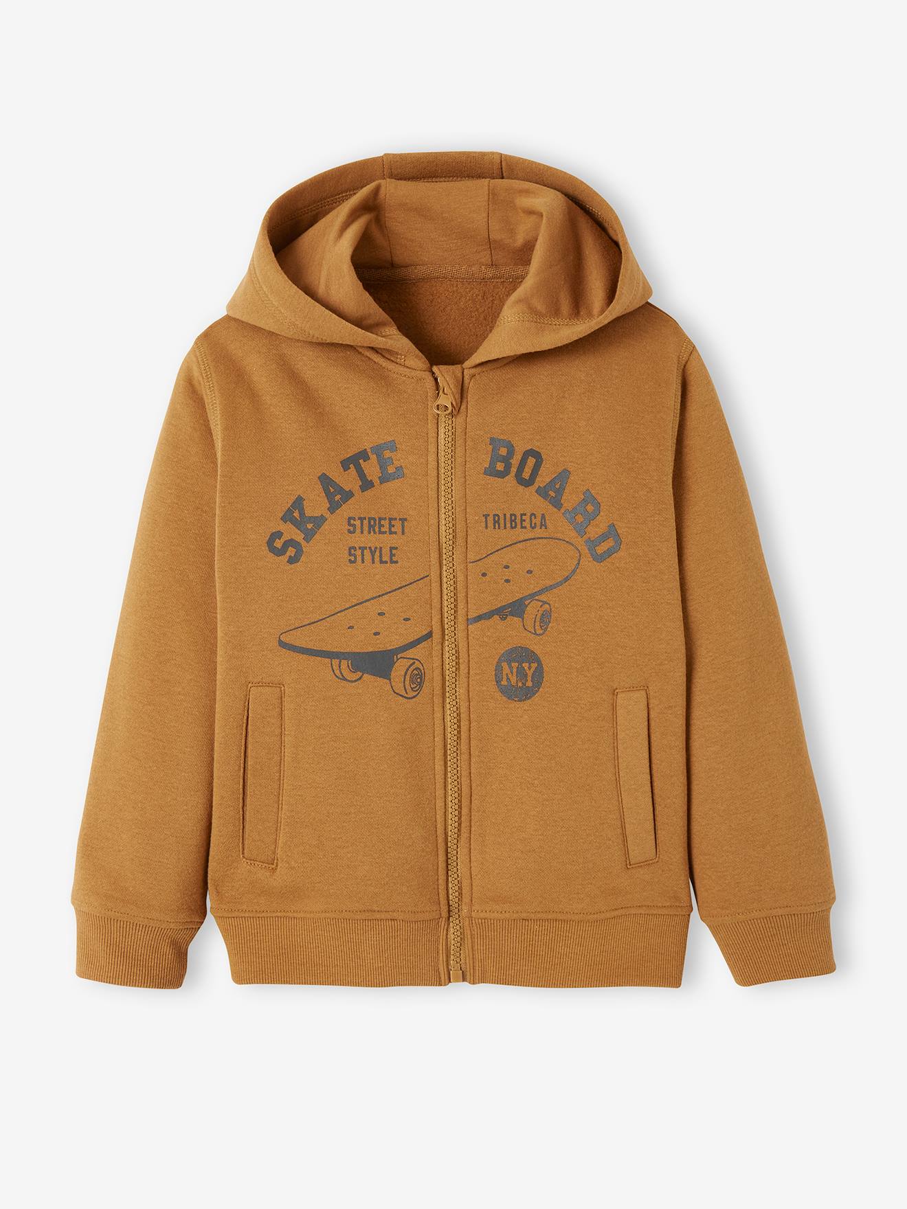 Moletom com zíper Skate, verde pinho infantil