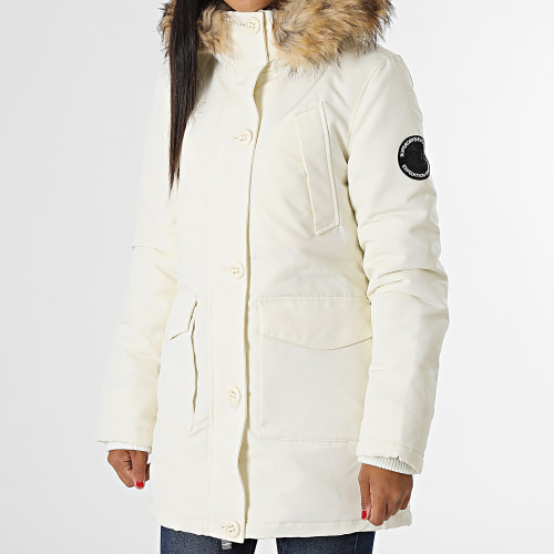 Parka Capuche Fourrure Femme Everest Blanc