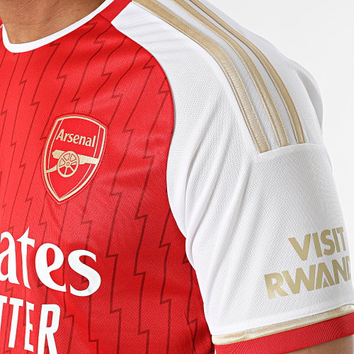 Maillot De Foot A Bandes Arsenal FC HR6929 Rouge Blanc