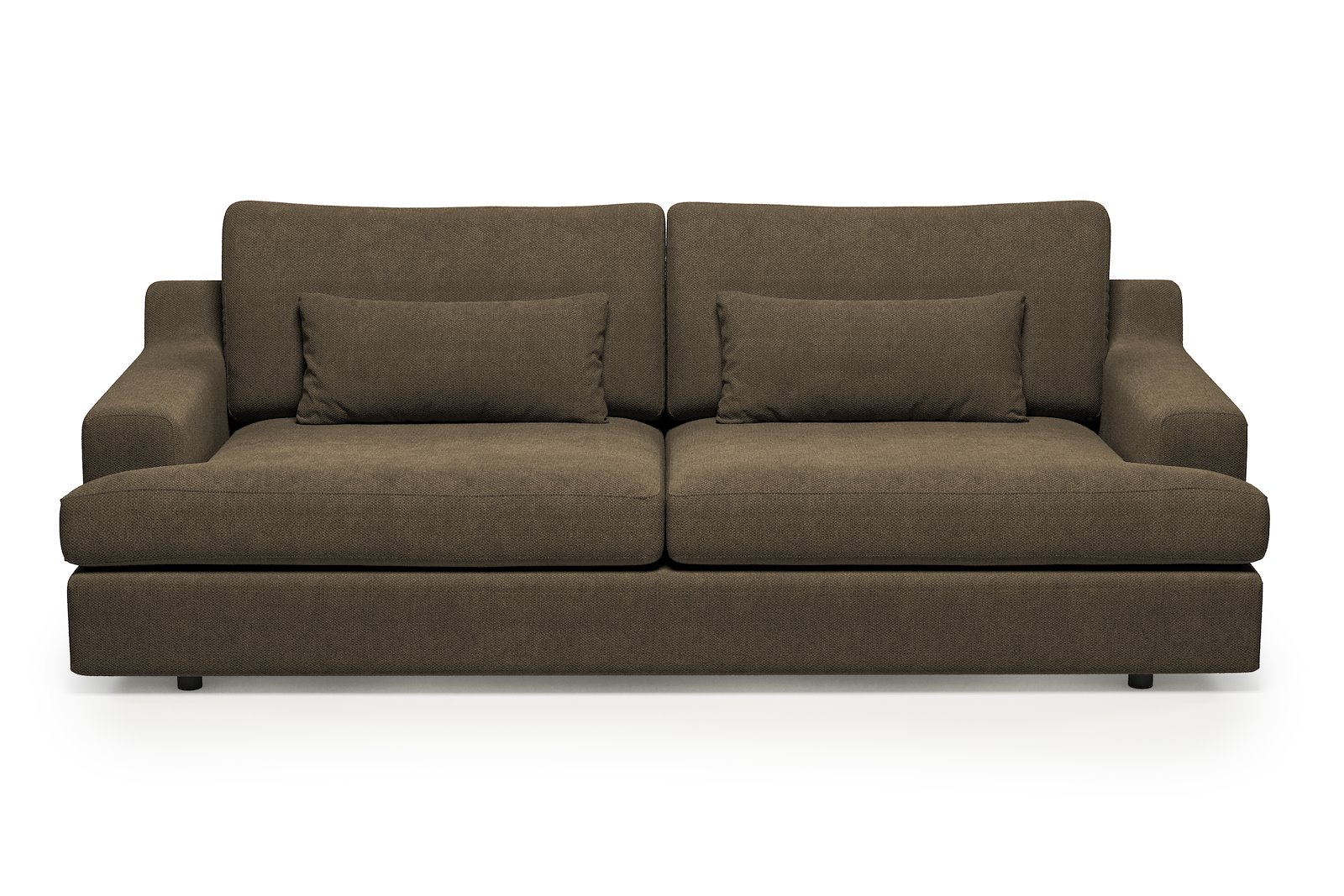 Roma 3-seter XL Tekstil Mito 176 Dark Brown med sorte ben