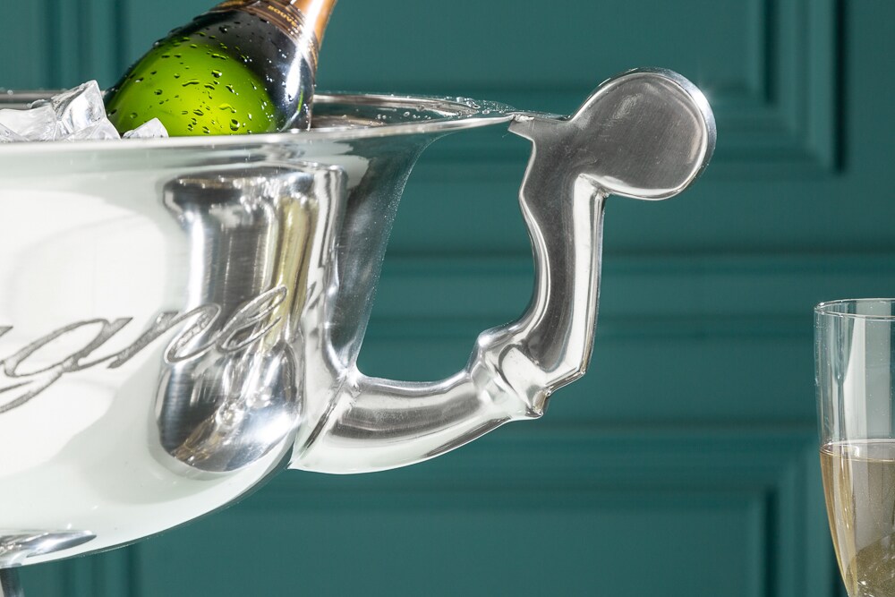 riess-ambiente Sektkühler CHAMPAGNE - 65cm silber poliert Flaschenkühler