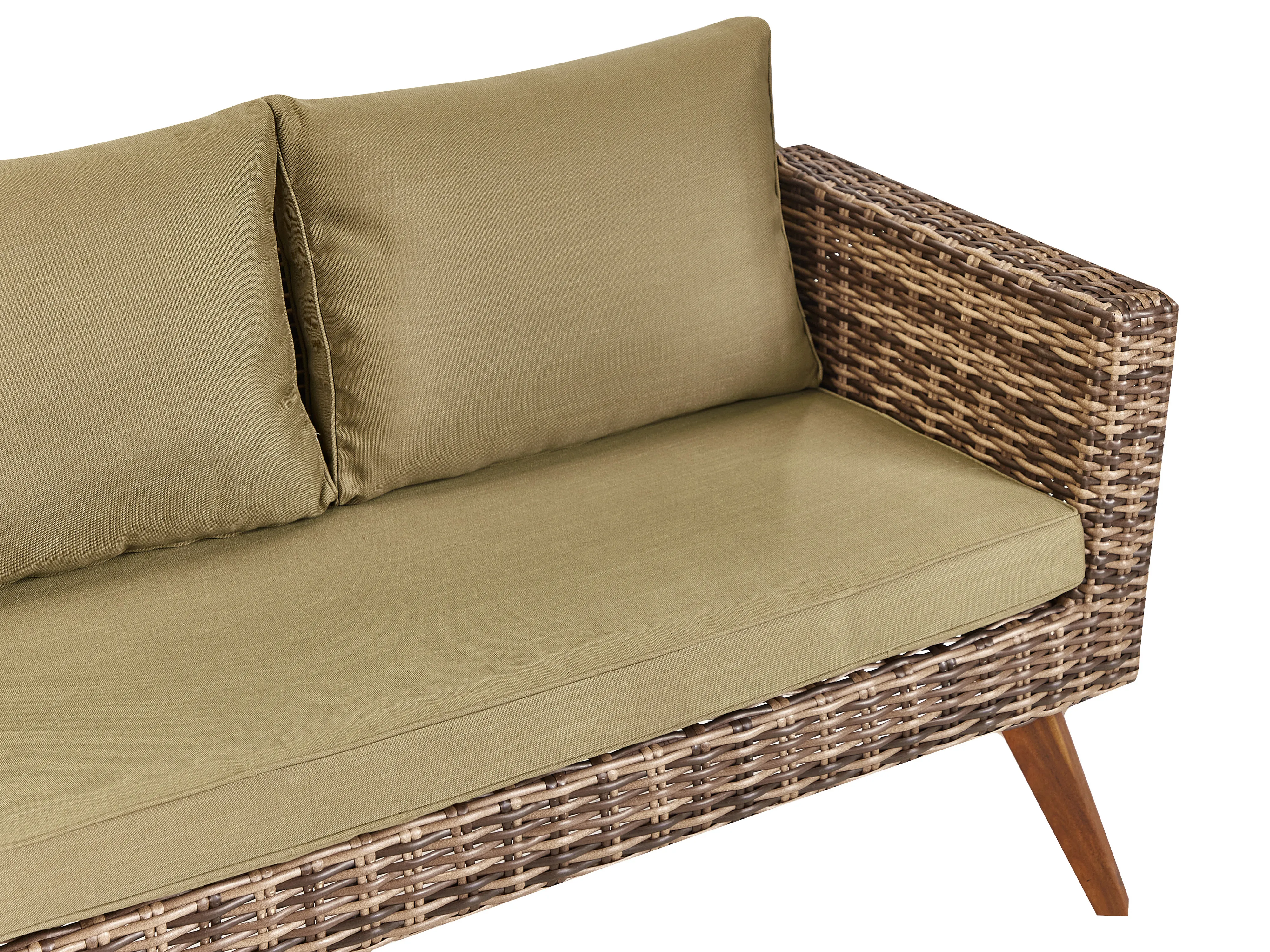 Loungeset met tafel 5-zits VITTORIA XL PE rotan Olijfgroen