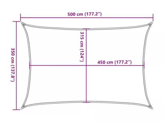 Voile d'ombrage 160 g/m² rectangulaire terre cuite 3,5x5 m PEHD