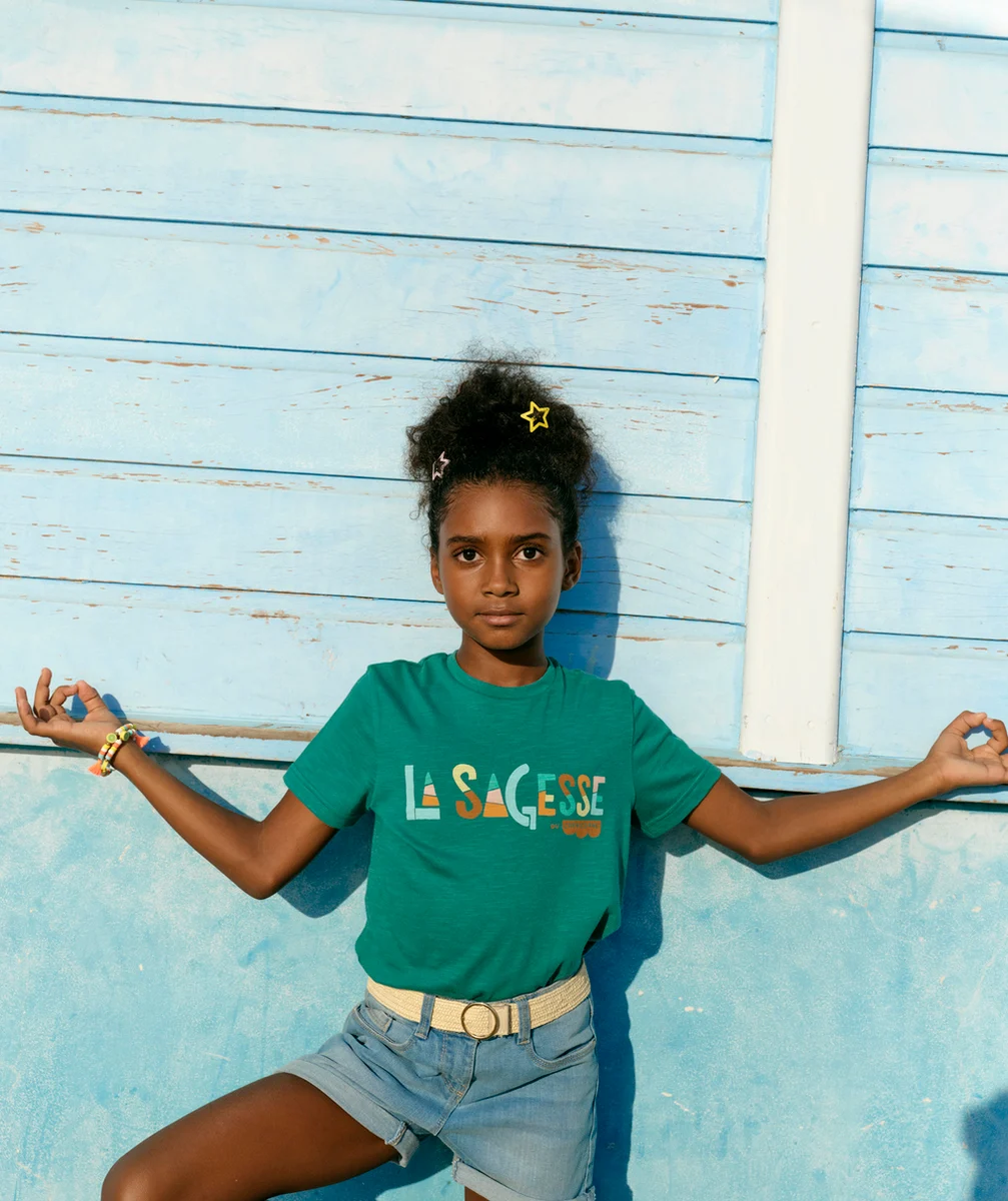 COSMIC VIBES- T-SHIRT VERT CAPRICORNE EN COTON BIO ENFANT