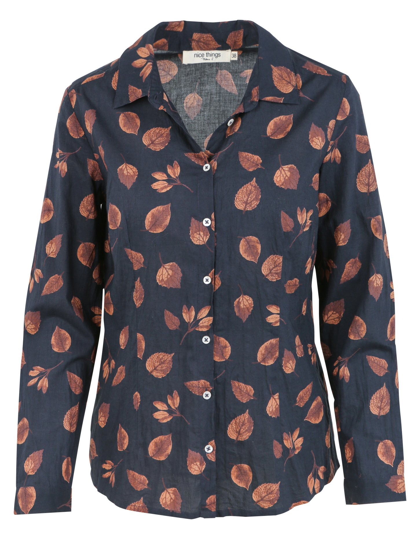 Chemise cintrée col classique en coton | Noir