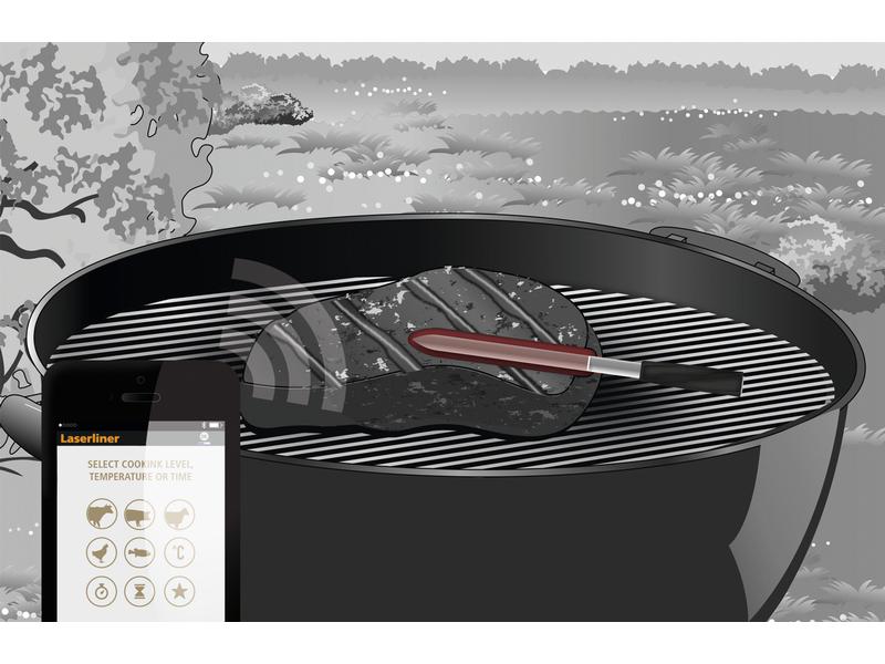 Laserliner Fleischthermometer ThermoControl Air Kabelloses Thermometer