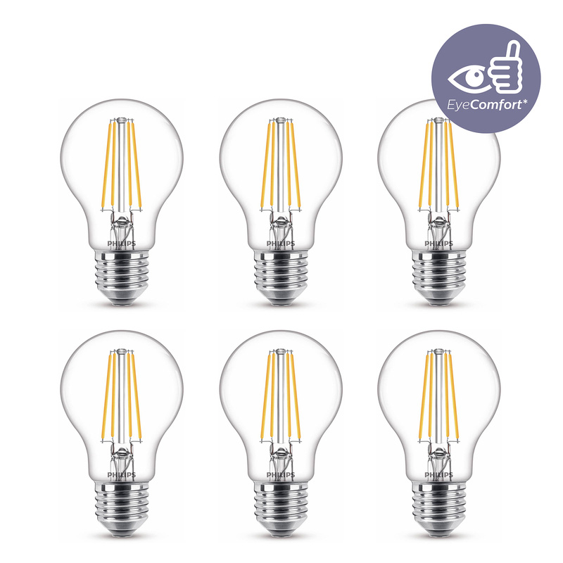 Philips LED lamp transparant E27 7W 2700K Warmwit