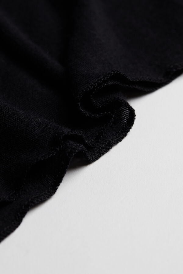 Camiseta de manga comprida ultraleve com decote canoa em cashmere modal