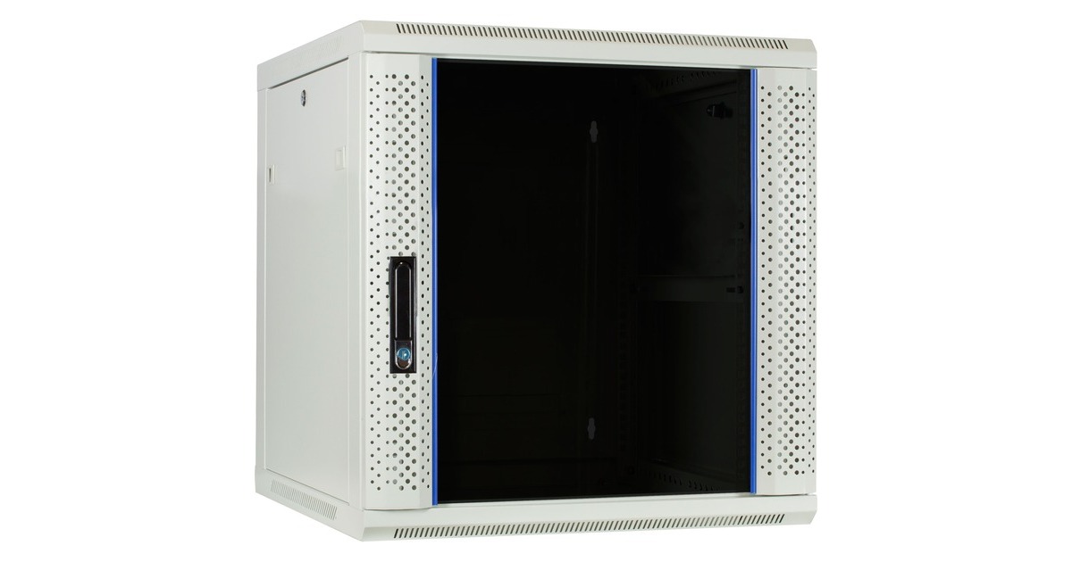 DSI12U witte wandkast met glazen deur - DS6612W server rack  (Wit, 600 x 600 x 635mm)