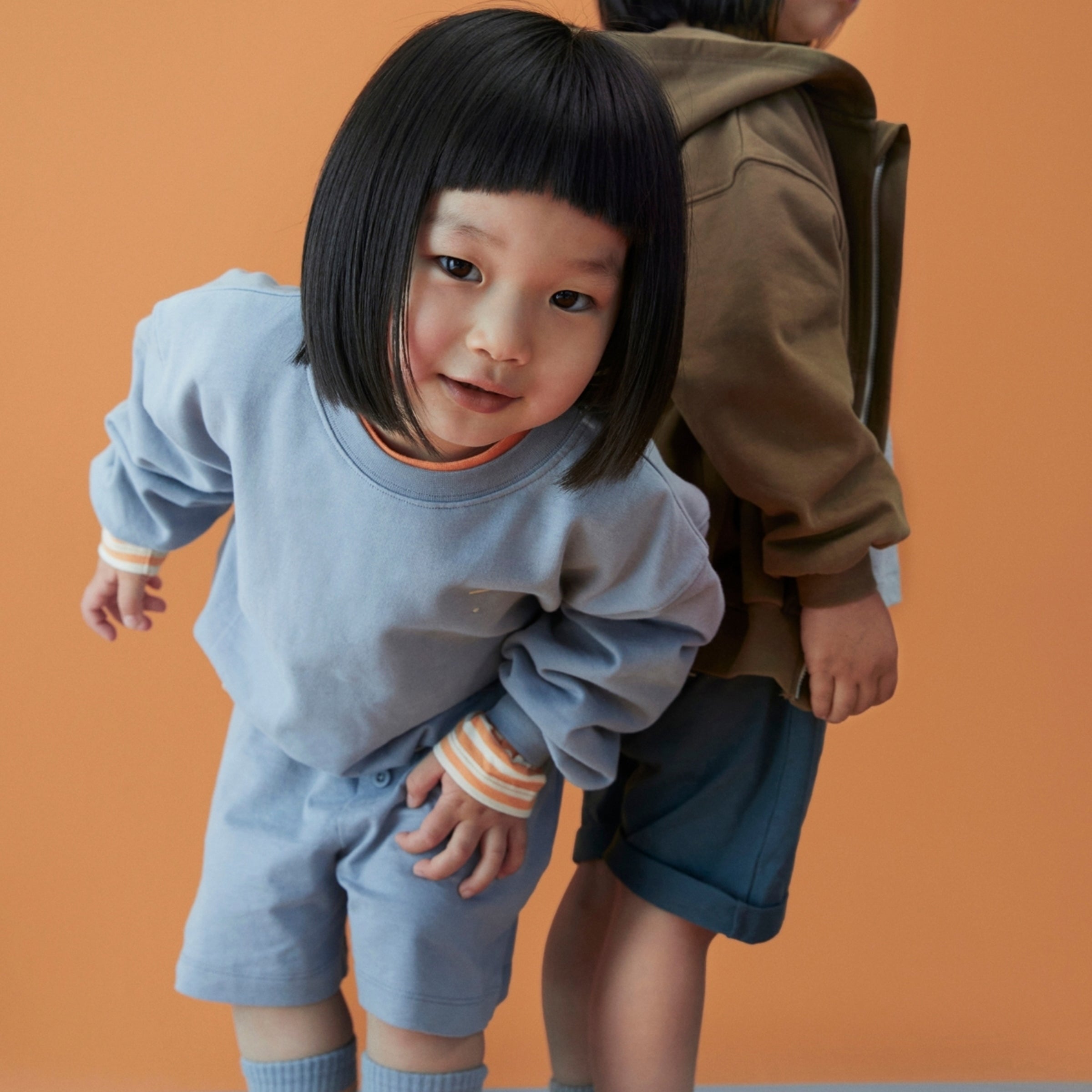 Shorts Button Blue Grey
