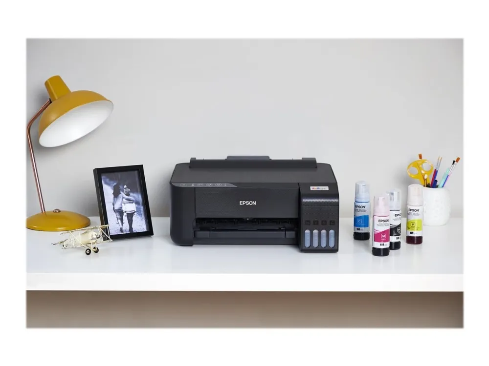 Epson EcoTank ET-1810 - Printer - farve - blækprinter - kan genopfyldes - A4 - 5760 x 1440 dpi - op til 10 spm (mono) / op til 5 spm (farve) - kapacitet: 100 ark - USB, Wi-Fi - sort