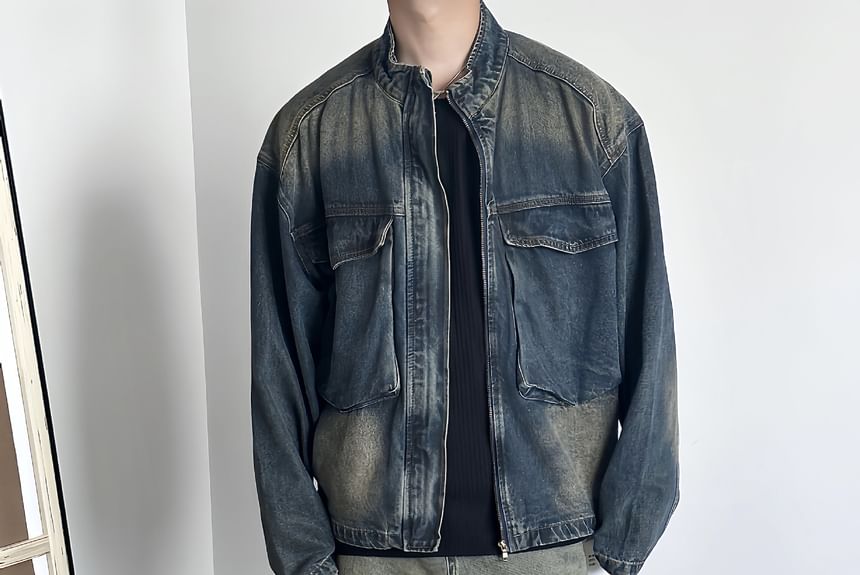 Savenne - Gewassen denim jack met rits