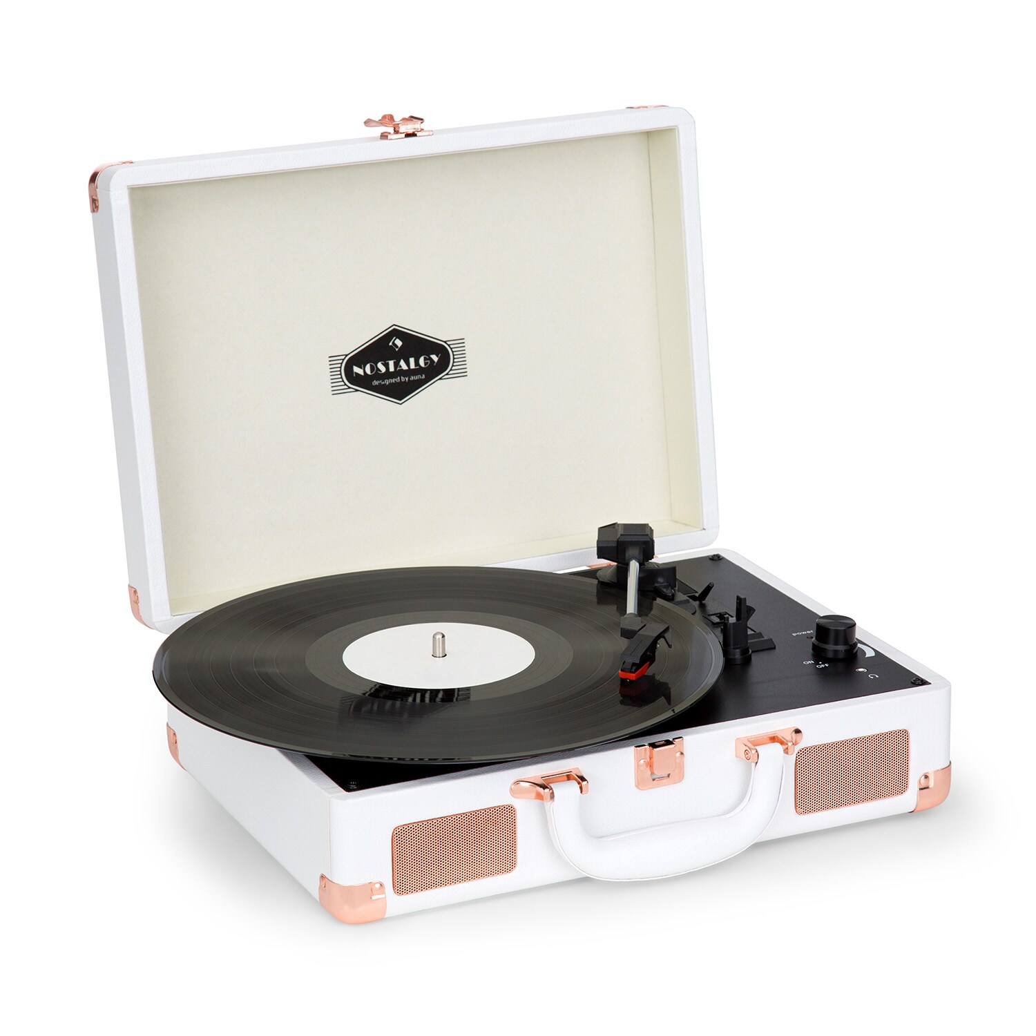 Nostalgy by auna Peggy Sue Retro-Plattenspieler LP USB AUX MDF-Koffer