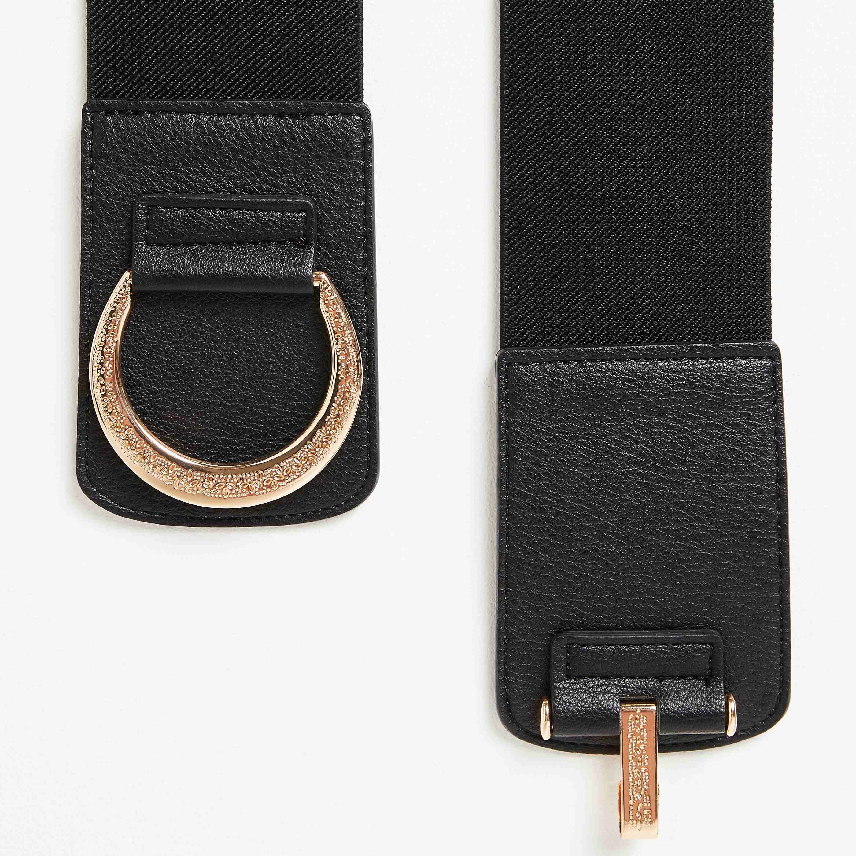 Ceinture large élastique femme - NOIR