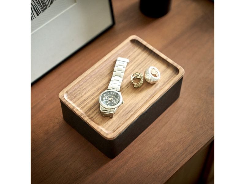 Yamazaki Schmuckhalter Rin Braun/Schwarz Schmuck-Aufbewahrungsbox mit Deckel