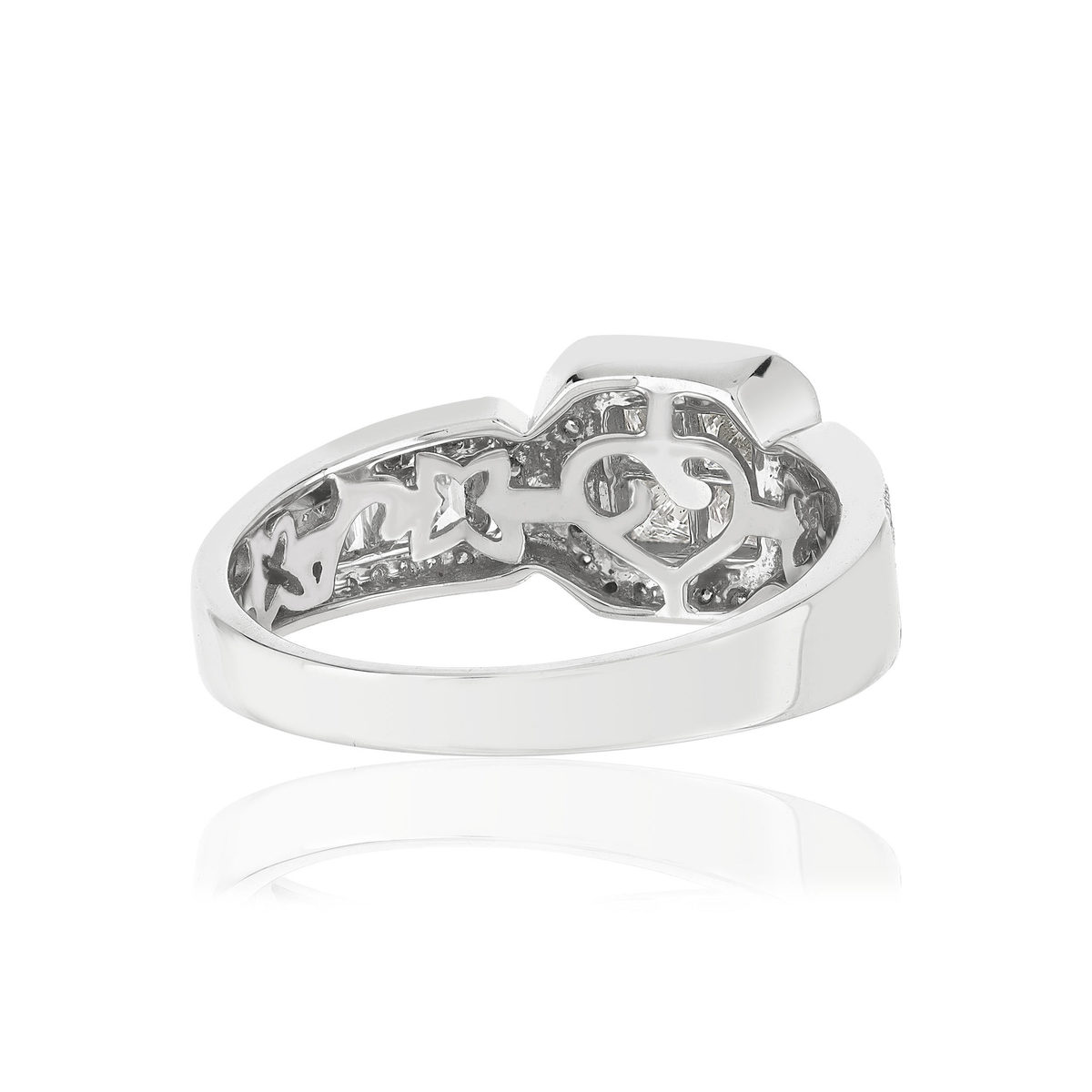 Bague or 750 blanc diamant