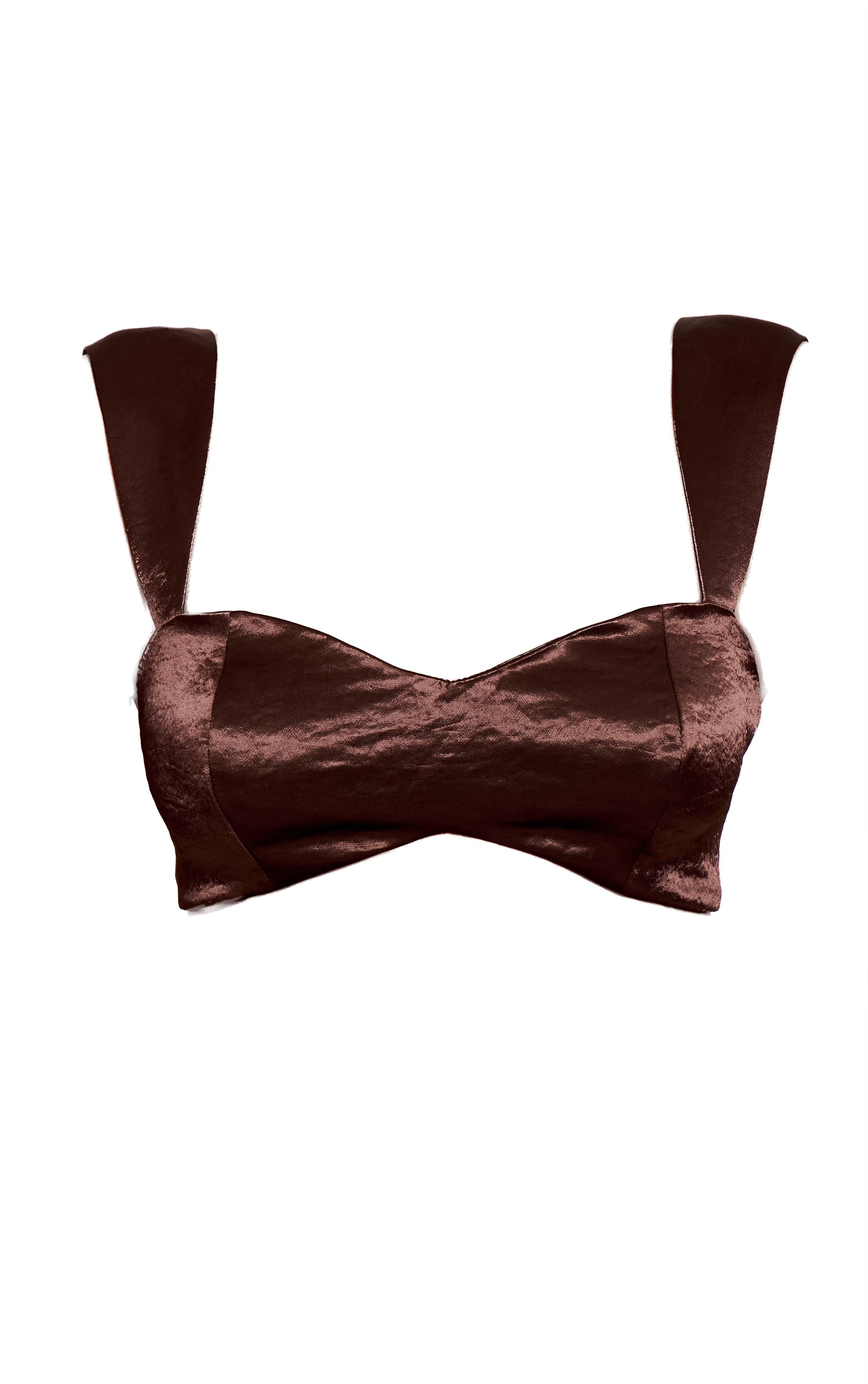 Chocolat Bralette En Satin Martelé