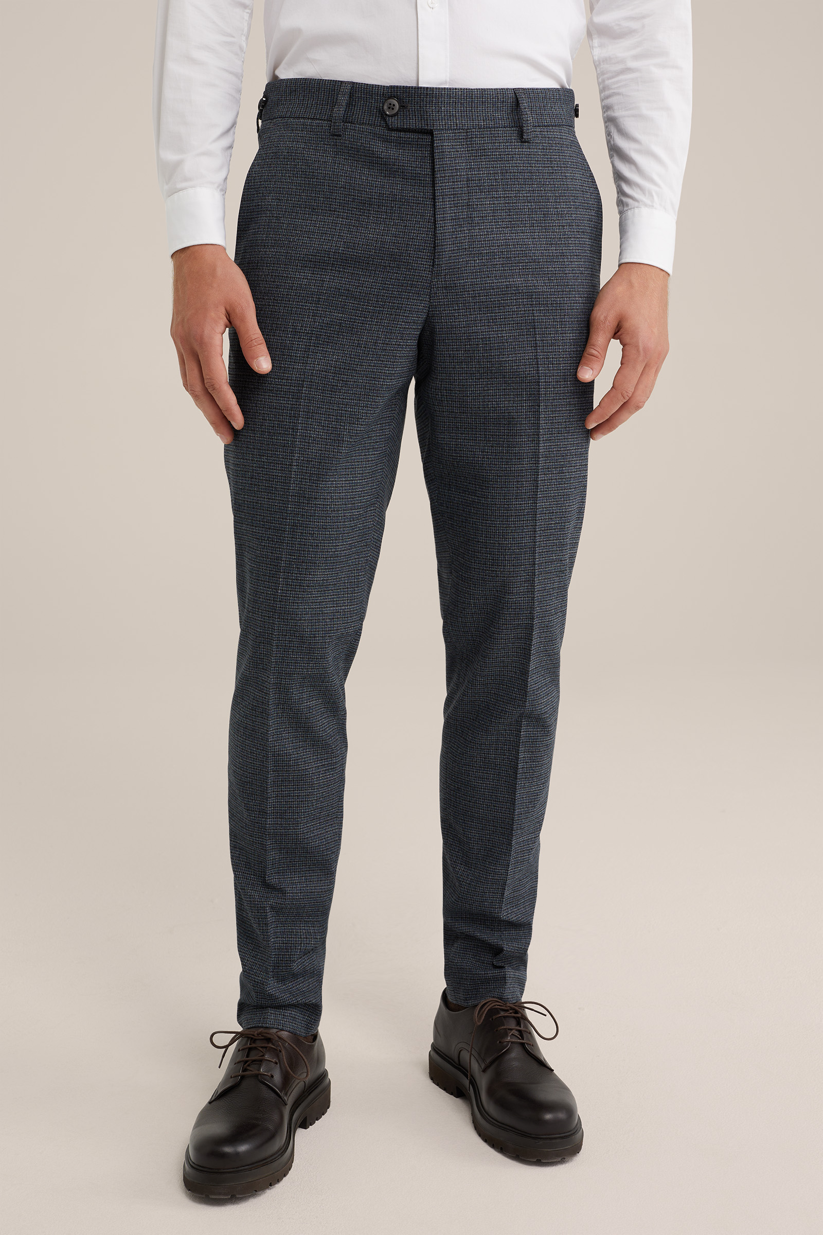 slim fit pantalon met dessin WE Fashion Donkergrijs