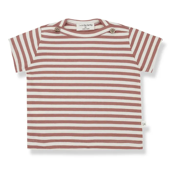 1+ in the family T-Shirt Rayé Jersey Ken | Vieux Rose