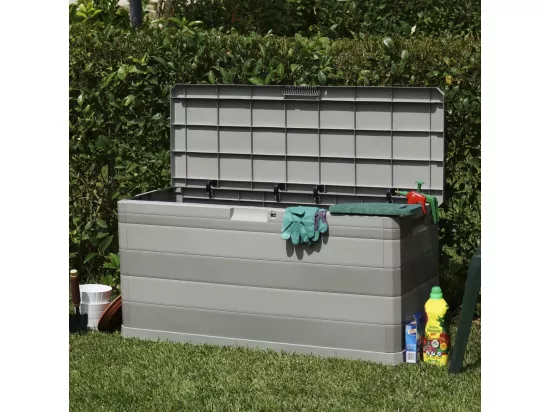 Boîte de rangement de jardin gris 117x45x56 cm