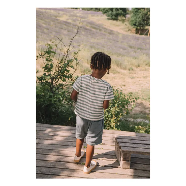 Studio Bohème T-shirt Orso Rayé Gaze de Coton | Vert