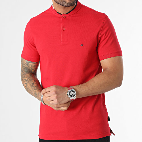 Polo Manches Courtes Mao Collar Logo 0765 Rouge