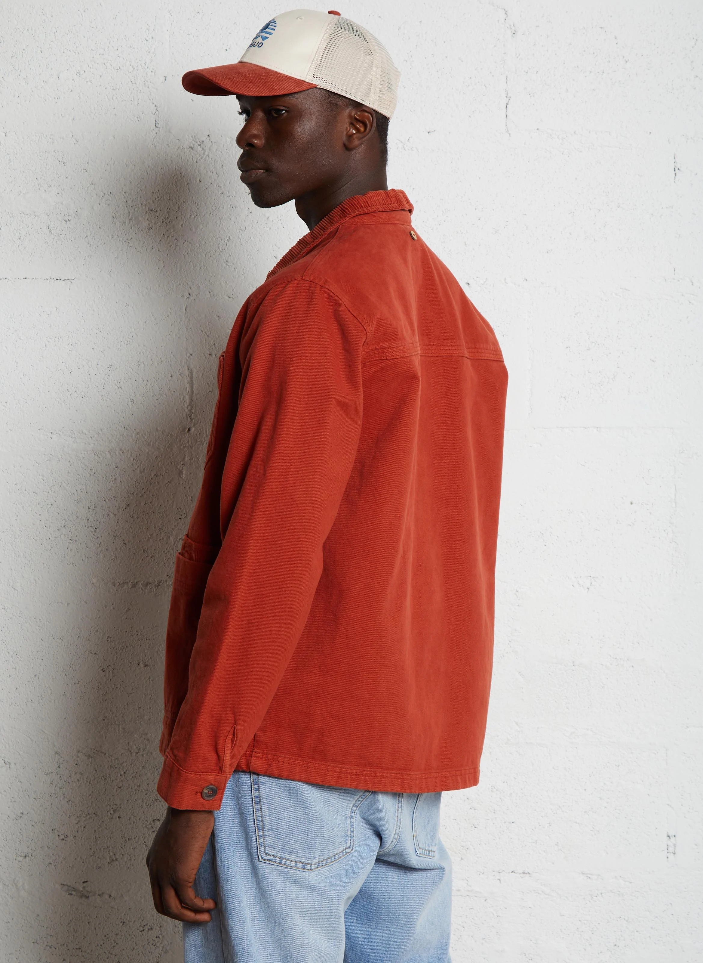 GAVRE - Veste col classique en coton | Rouge