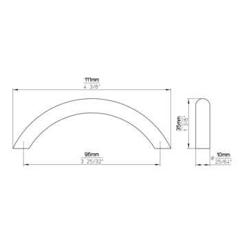 Greep Plien rvs 111mm