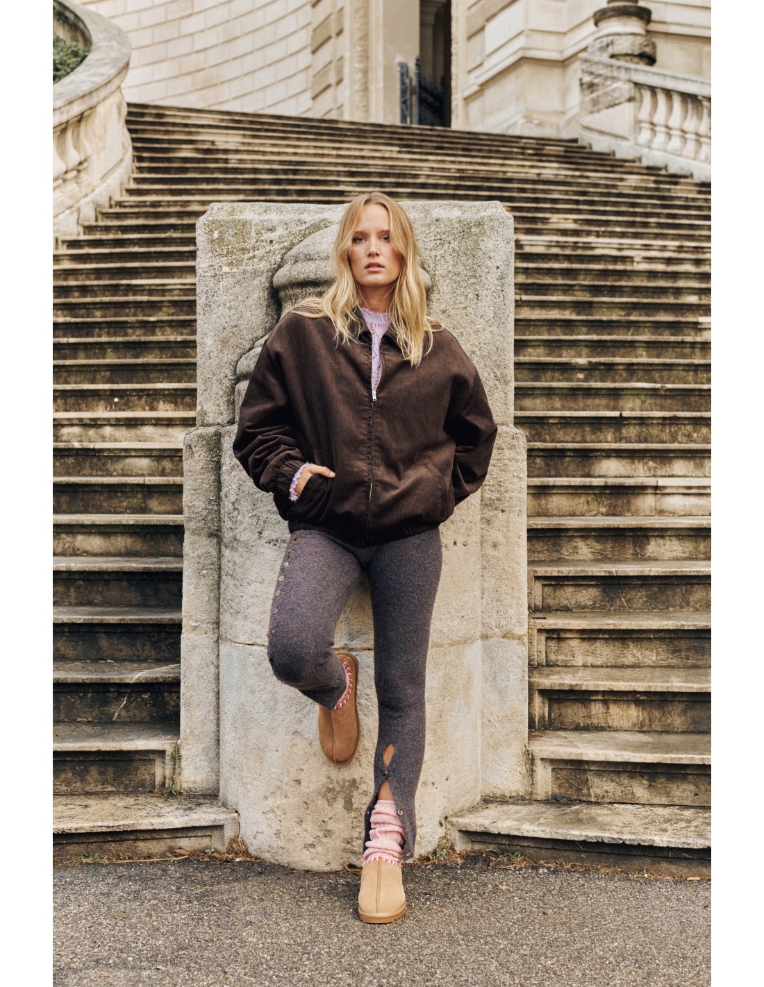 colors of california Sabot Femme in suede with stitchings