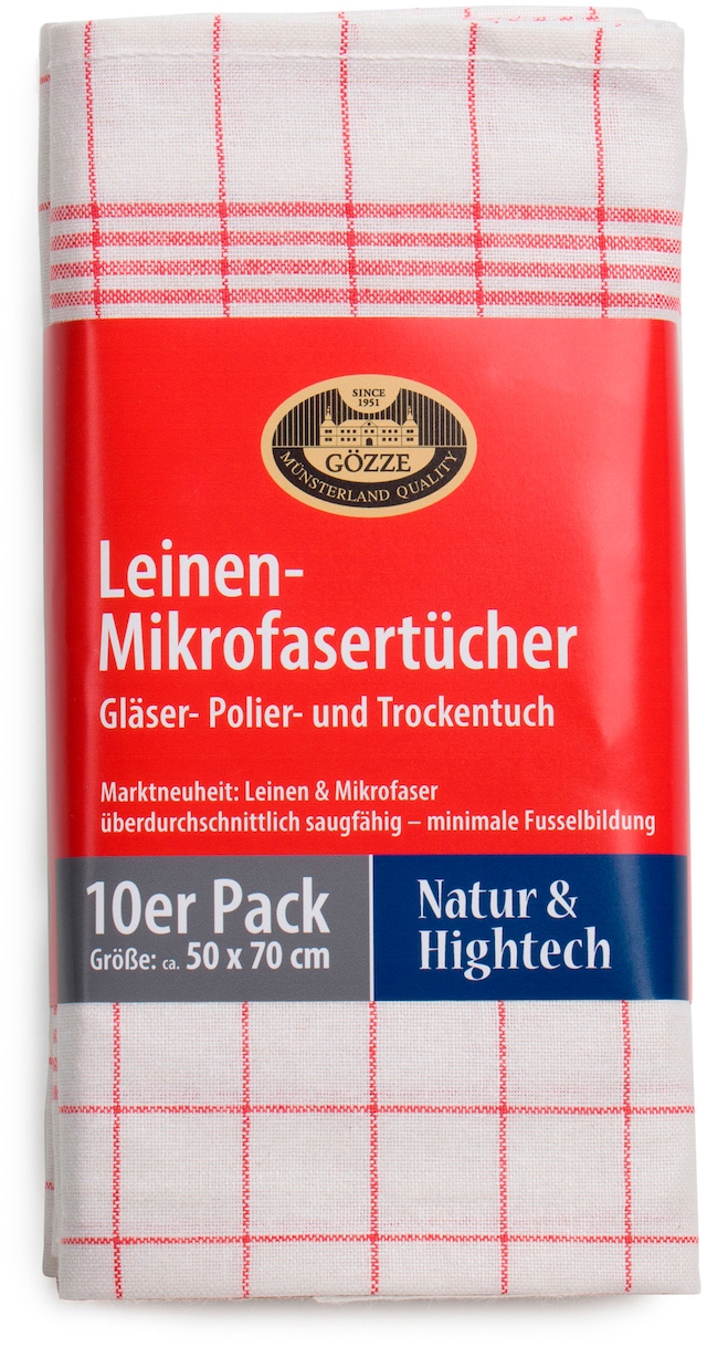 Gözze Geschirrtuch »Gläser und Poliertuch, Des. 60053, 50x70 cm« Mikrofaser