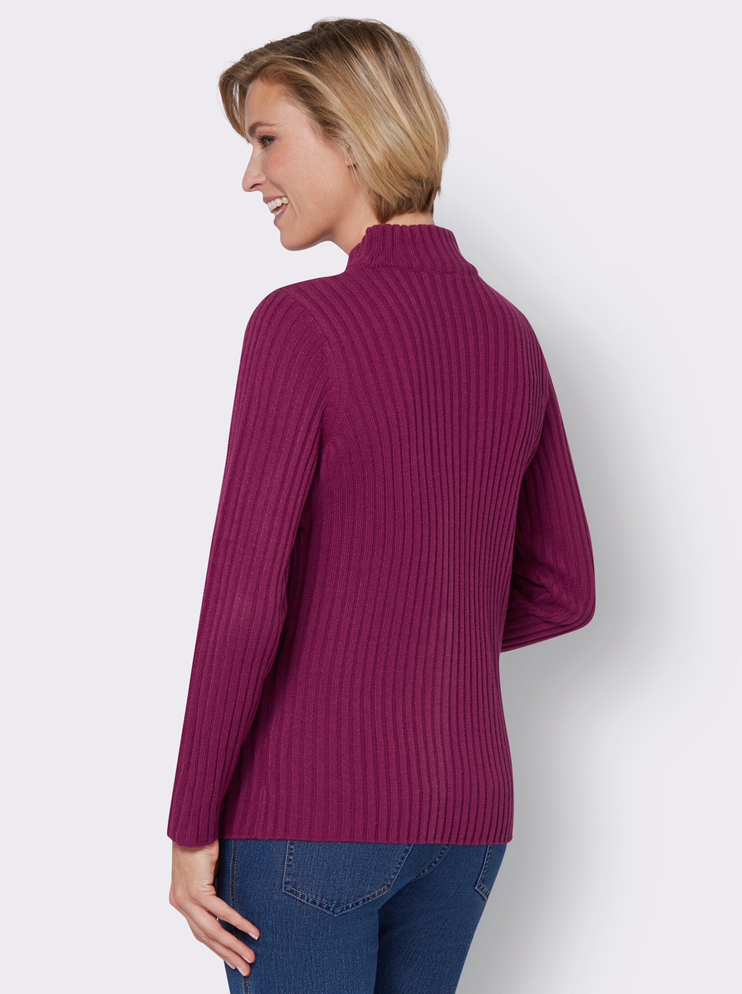 Stehkragen-Pullover