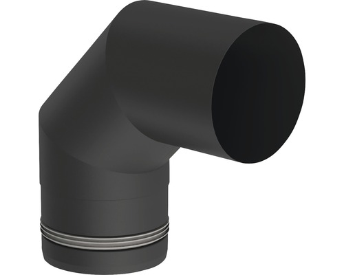 Pellet-Line 90° hoek, stijf, Ø 80mm, zwart