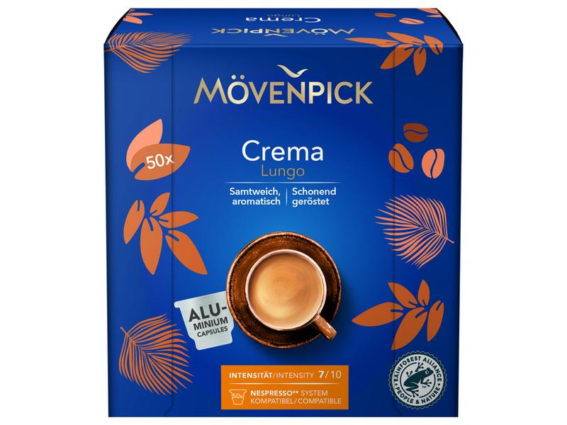 Mövenpick Kaffeekapseln Lungo Crema 50 Stück Kaffeekapseln für Nespresso Maschinen