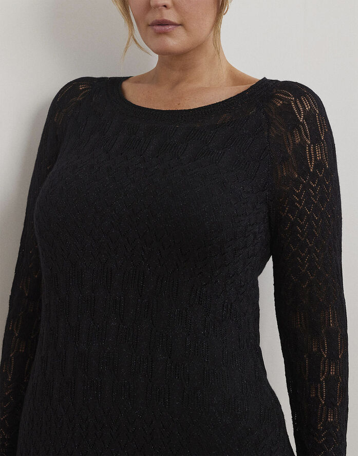 Lauren Ralph Lauren MATTE RAYON/LUREX-LS DRESS Sort
