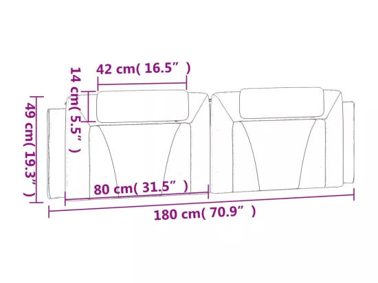Coussin de tête de lit blanc 180 cm similicuir