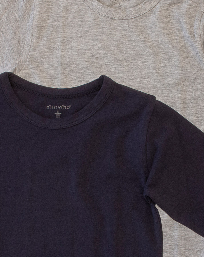 Langarmshirt BASIC 24 2er-Pack marine/grau