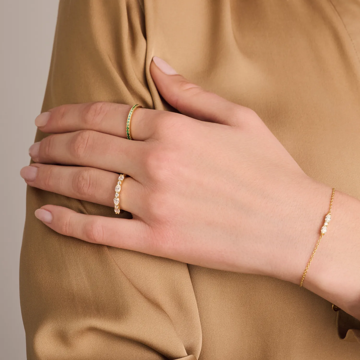 Sif Jakobs Ellera Armbånd 18 kt. Forgyldt Sølv SJ-B2418-CZ-YG