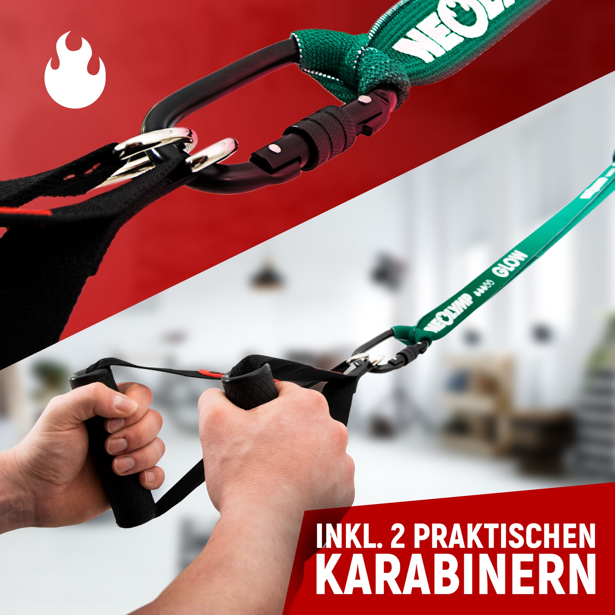 NEOLYMP 2er Set Fitnessbänder Griffe