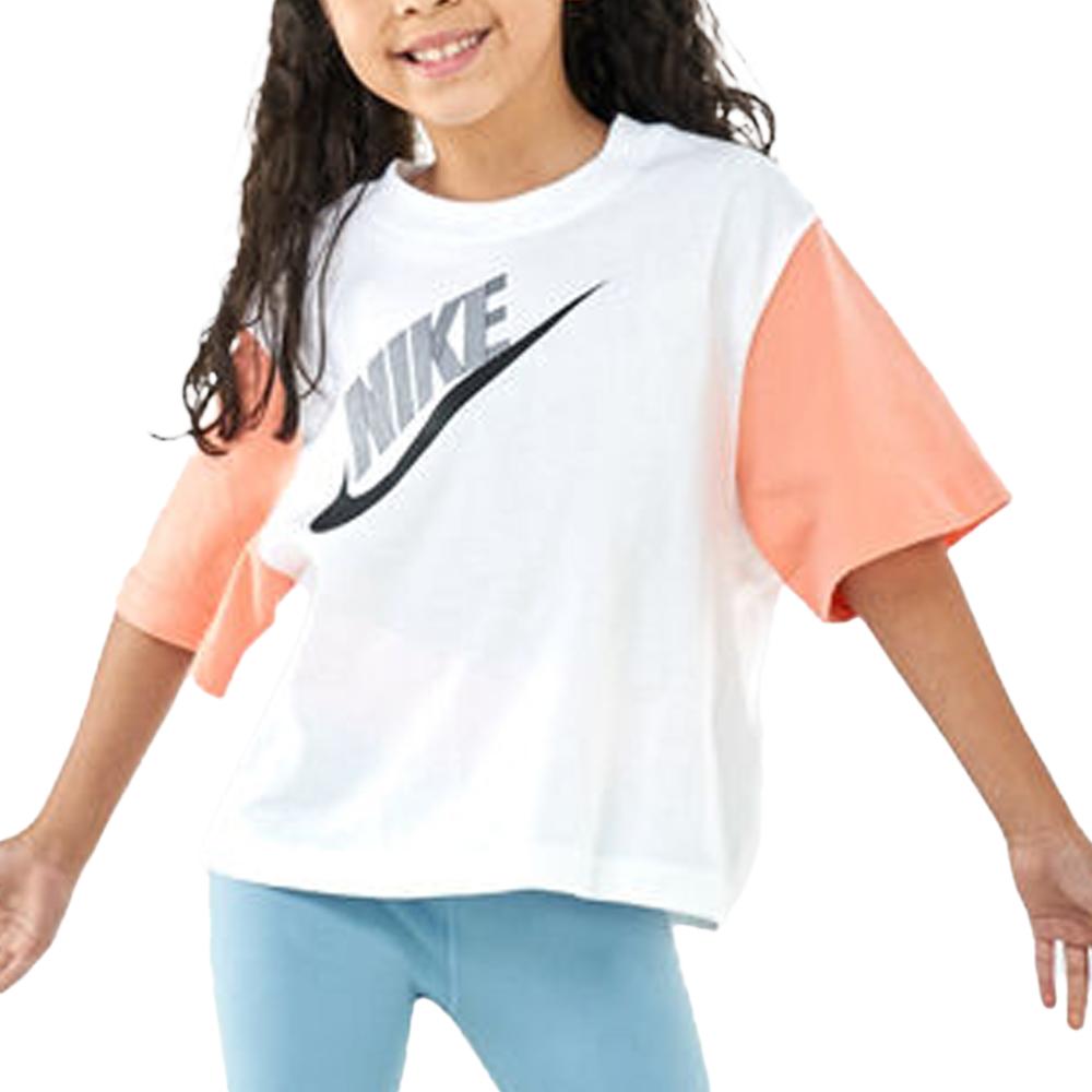 Nike T-shirt Blanc/Rose Fille Nike Nsw