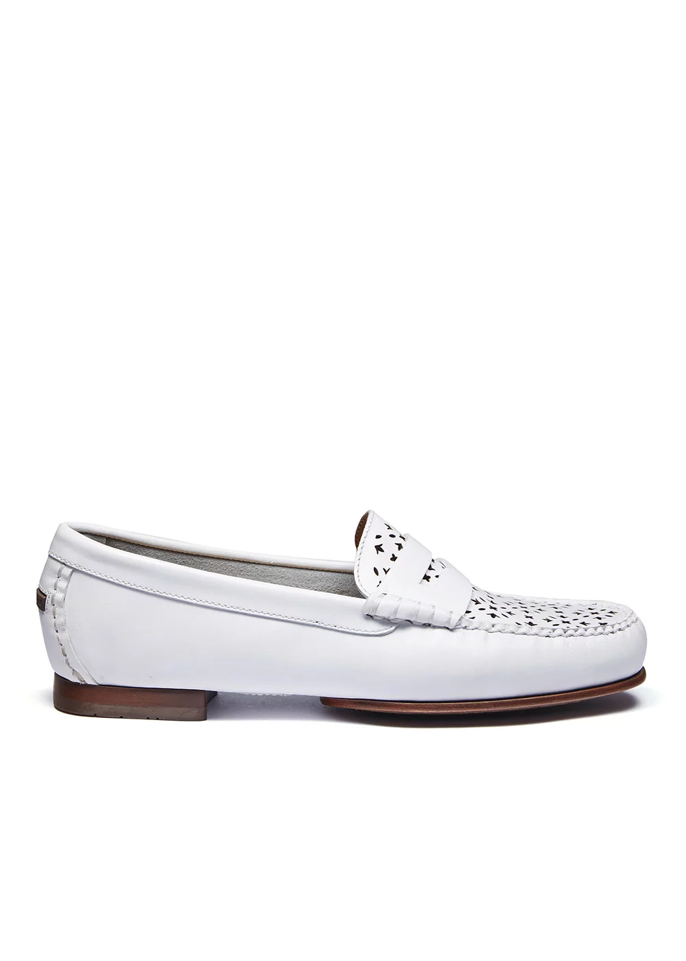 CAR MOC CUIR BLANC PERFORE