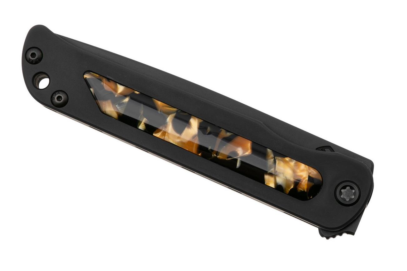 Medford T-Bone 25-TB-02, DLC S45VN Tanto, DLC Titanium Handle, Tortoise Shell Inlay, Black Hardware zakmes