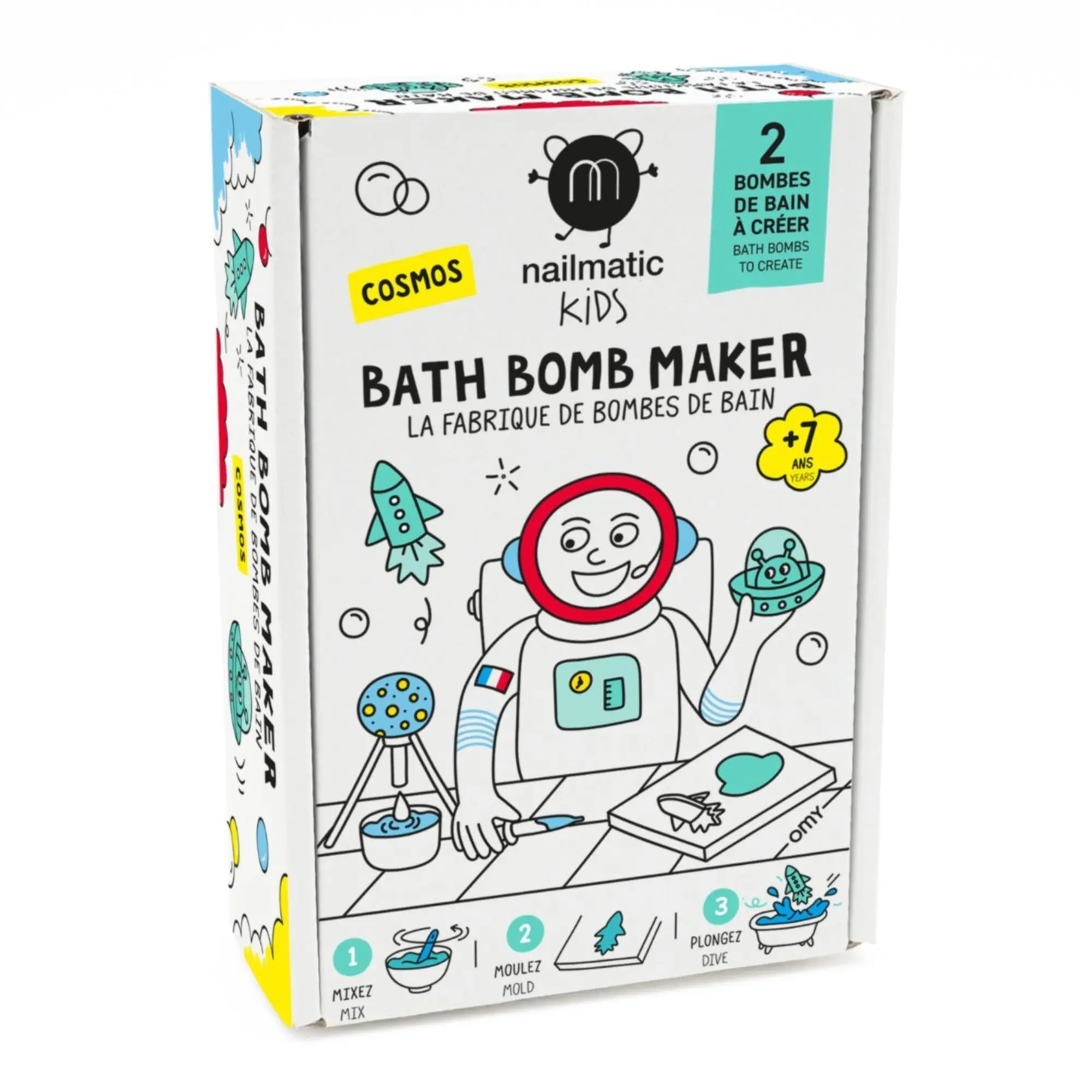 Nailmatic - La Fabrique Cosmos 2 Bombes de Bain à Créer- Coffret enfant