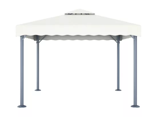 Tonnelle avec guirlande lumineuse LED 300x300cm Crème Aluminium