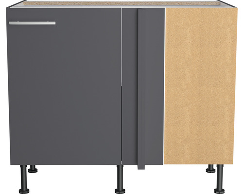 Optifit hoekonderkast Ingvar420 BxDxH 100x58,4x87 cm antraciet mat gedemonteerd scharnier omkeerbaar (links of rechts te monteren)
