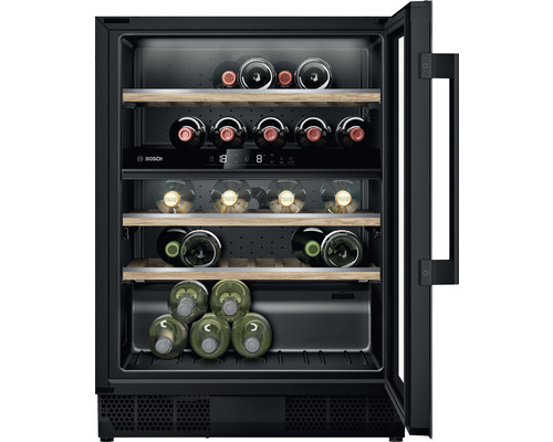 Bosch KUW21AHG0 wijnkoeler, afmetingen (B x H x D): 59,8 x 81,8 x 58,1 cm, koelvak: 120 l, inhoud: 44 flessen